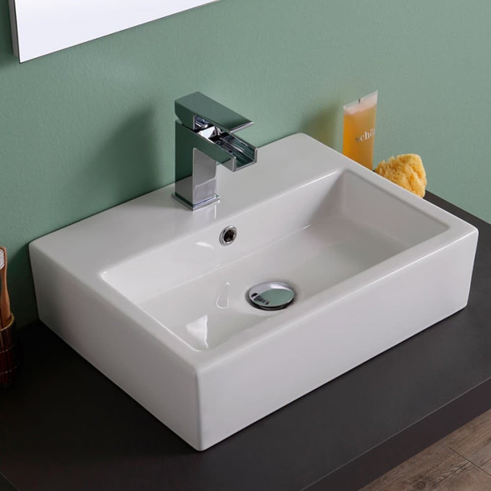 Lavabo Da Appoggio Ceramica Bianco Rettangolare Lavandino Lavello Arredo 58x46x16 Cm Fai da te/Attrezzature per cucine e bagni/Attrezzature per bagni/Lavandini bagno/Lavabi Ogomondo - Martina Franca, Commerciovirtuoso.it