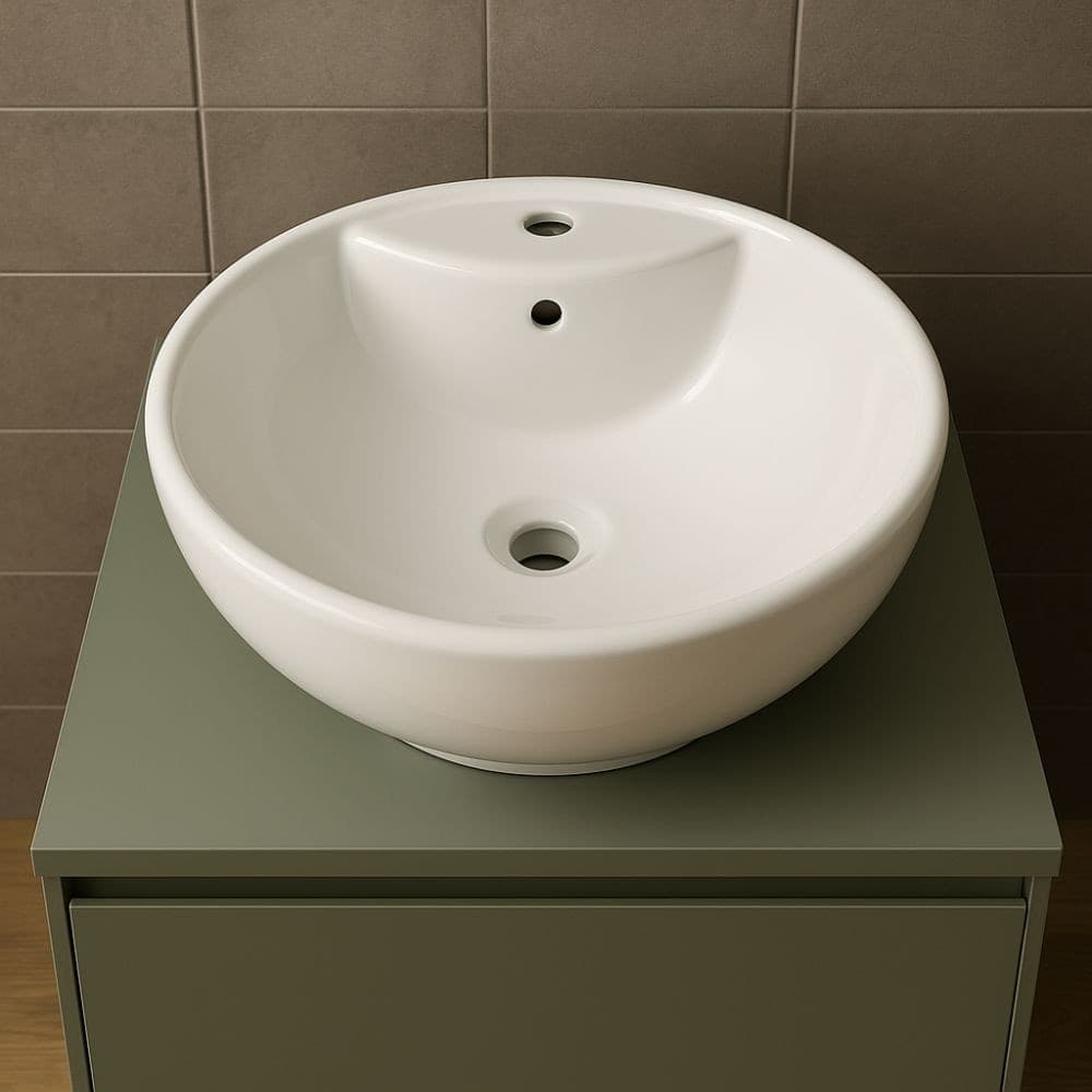 Lavabo Da Appoggio Ceramica Bianco Tondo Lavandino Lavello Arredo 46x46x17 Cm Fai da te/Attrezzature per cucine e bagni/Attrezzature per bagni/Lavandini bagno/Lavabi Ogomondo - Martina Franca, Commerciovirtuoso.it