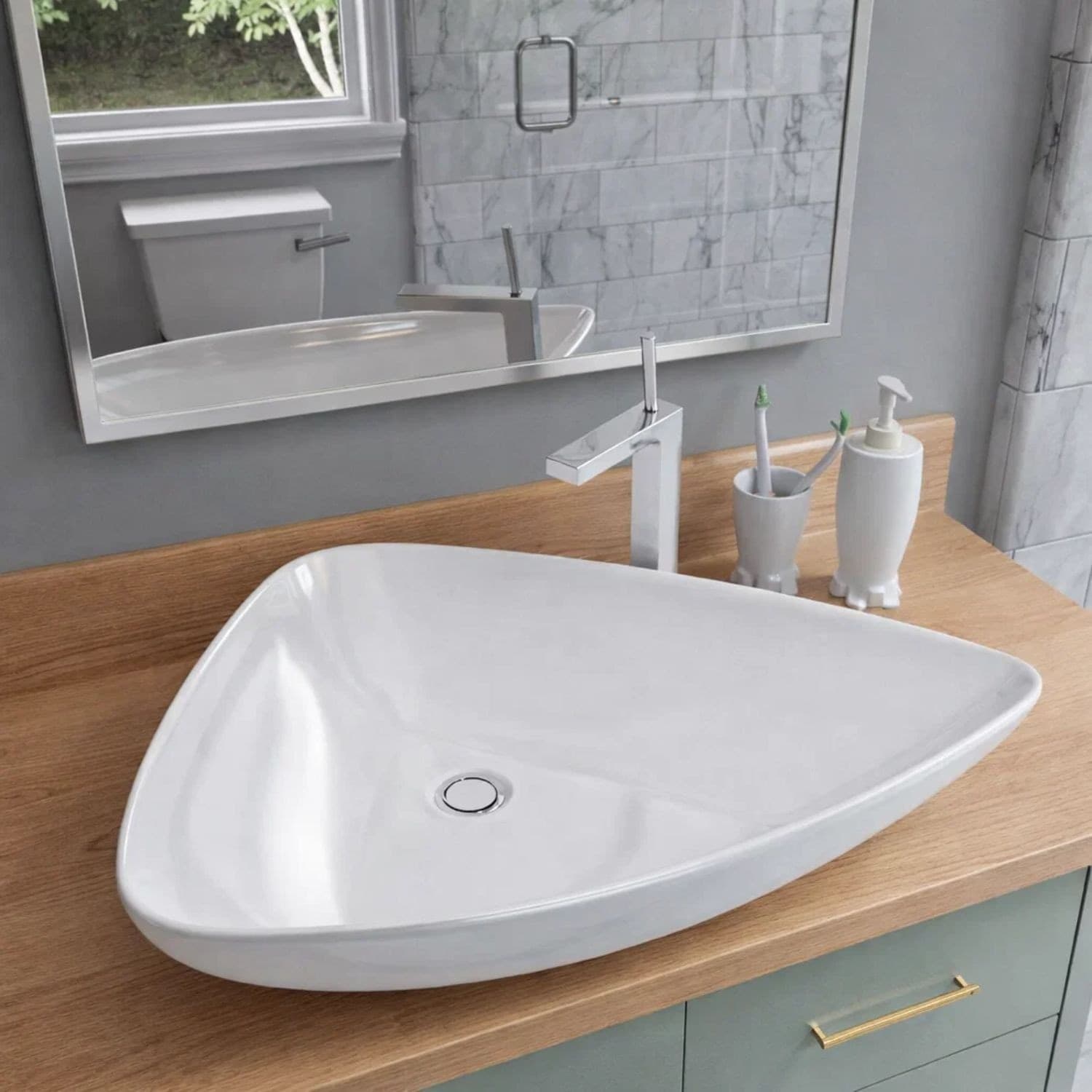Lavabo Da Appoggio Ceramica Bianco Triangolare Lavandino Lavello Arredo 68x47,5x12,5 Cm Fai da te/Attrezzature per cucine e bagni/Attrezzature per bagni/Lavandini bagno/Lavabi Ogomondo - Martina Franca, Commerciovirtuoso.it