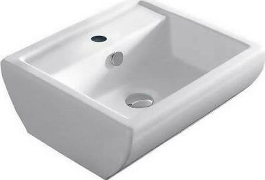 Lavabo Da Appoggio In Ceramica Monoforo Moderno Con Troppo Pieno Serie Ice Applicazione Appoggio 45x40 Cm in Lavabi Arca Concept - Brescia, commercioVirtuoso.it