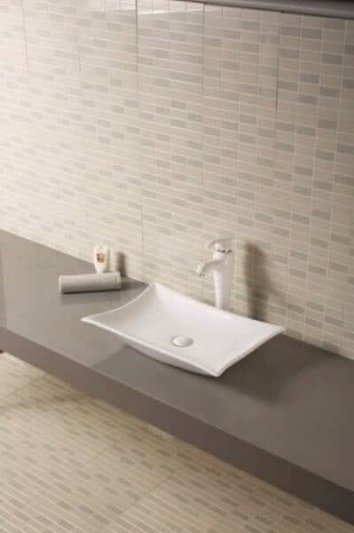 Lavabo Da Appoggio Rettangolare Moderno 57x38 - LB812W