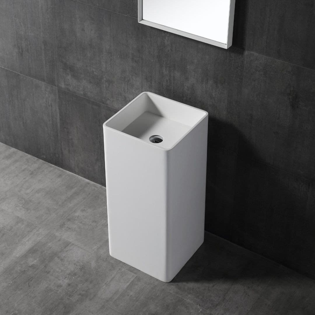 Lavabo Free Standing Magnus Artificial Stone Bianco Opaco Matt Fai da te/Attrezzature per cucine e bagni/Attrezzature per bagni/Lavandini bagno/Lavabi Ogomondo - Martina Franca, Commerciovirtuoso.it