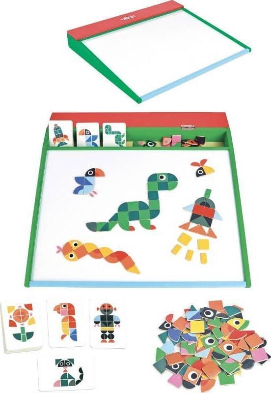 Lavagna magnetica con 100 pezzi magneti puzzle magnetico 40x 35x6cm Gioco per l'apprendimento Bambini Lavagna magnetica con magneti puzzle Papau - Giammoro, Commerciovirtuoso.it