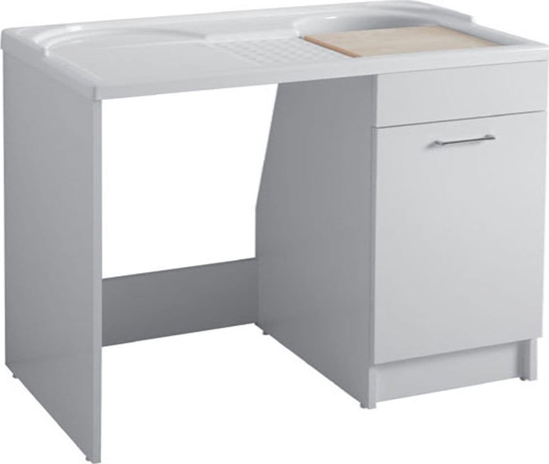Lavatoio-Colavene-Duo-Vasca-a-Destra-106x60-Con-Cestello-e-Tavola-Lavapanni-In-Legno