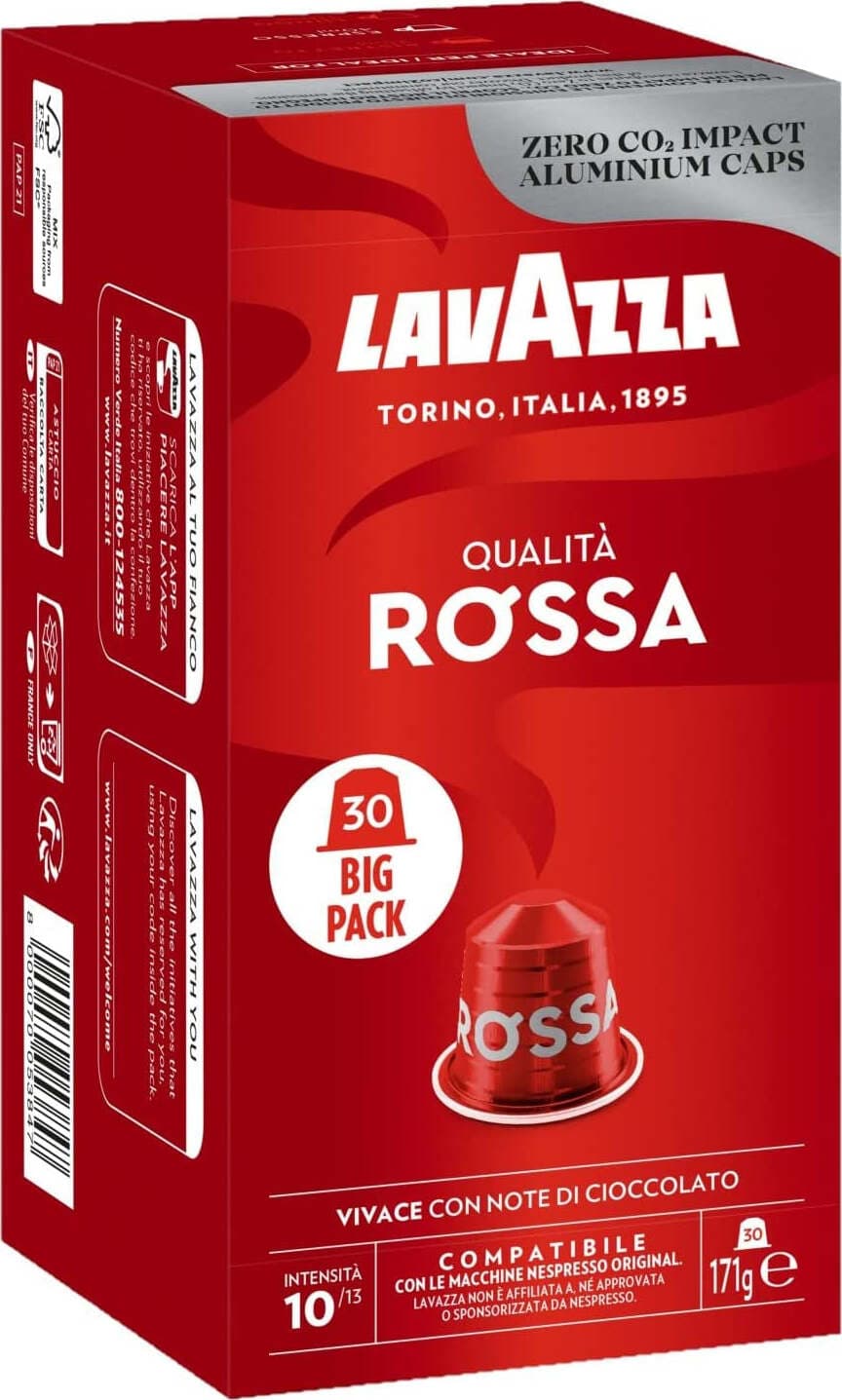 Lavazza Qualità Rossa Compatibile con Nespresso Original 30 Capsule Alimentari e cura della casa/Caffè tè e bevande/Caffè/Cialde e capsule di caffè per macchinette/Capsule di caffè compatibili Nespresso Scontolo.net - Potenza, Commerciovirtuoso.it