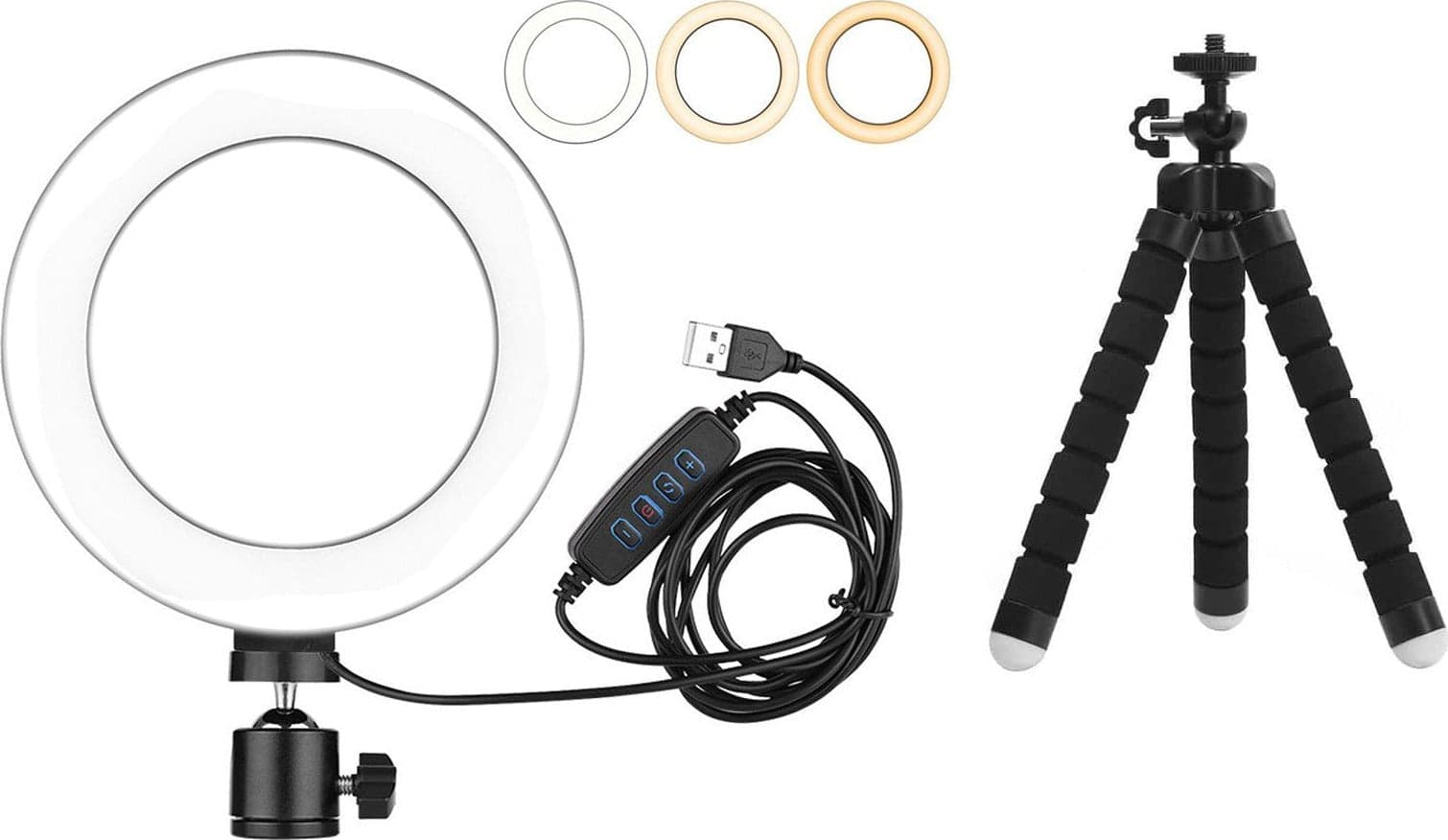 LED Ring light 15 cm diametro SMN-6 3 Colori Dimmerabile con Mini Tripod Flessibile in Flash Macro Ring Light 85cento.it - Potenza, commercioVirtuoso.it