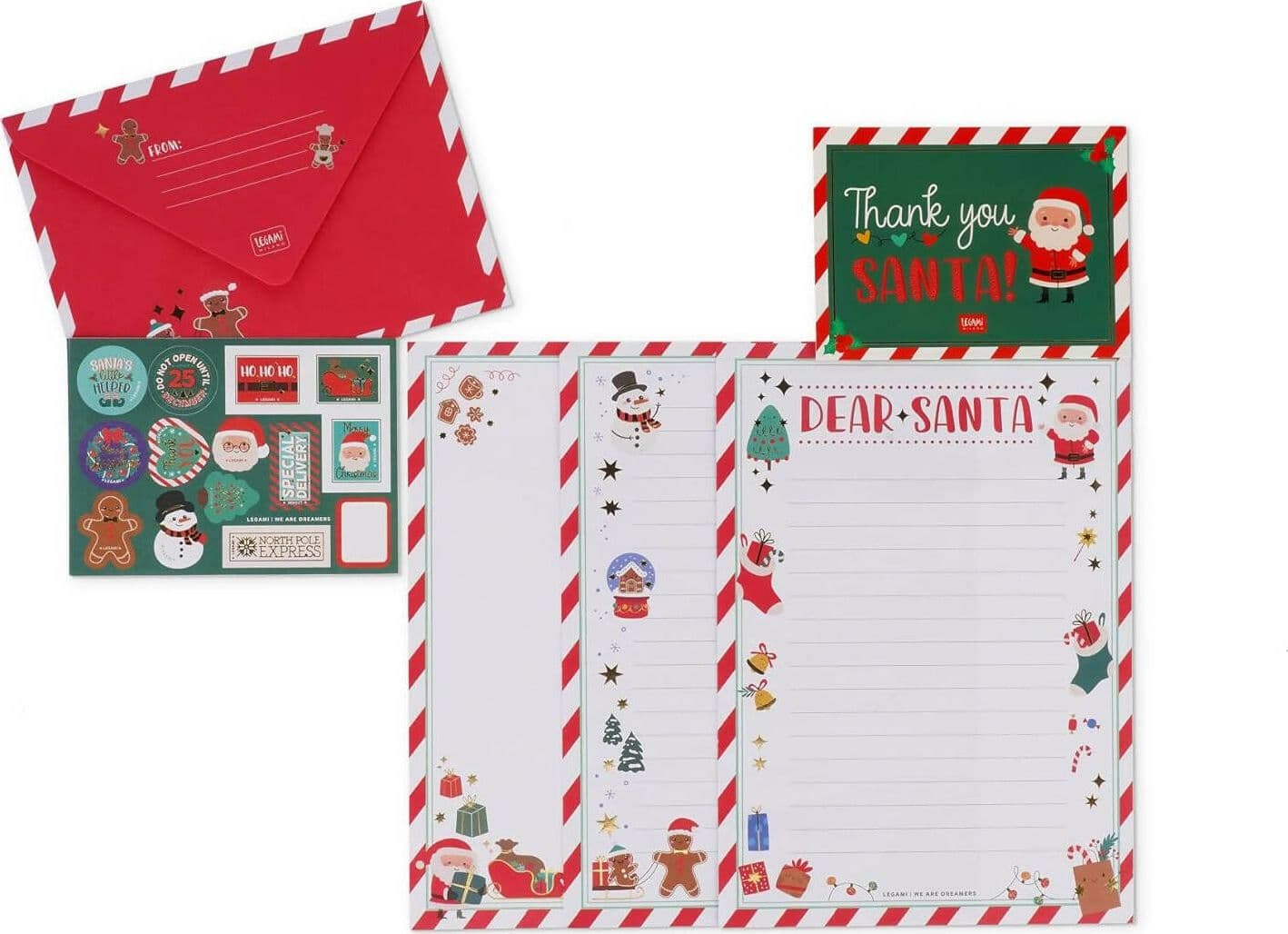 Legami---Kit-Per-Lettera-A-Babbo-Natale,-Set-Lettera-Unisex,-Contiene-Busta,-Lettere-Da-Compilare,-Cartolina,-Foglio-Adesivi,-Dettagli-In-Lamina-glitter,-Carta-Certificata-Fsc