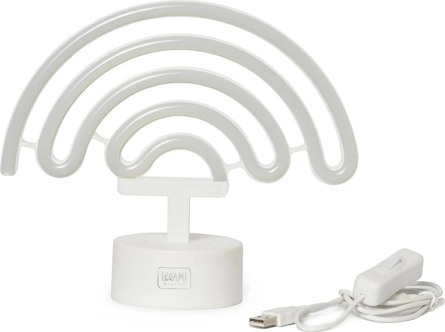 Legami - Lampada Led Effetto Neon, It's a Sign, H 19 cm, Tema Rainbow, Doppia Alimentazione, Cavo USB (Incluso) o Batterie (non Incluse), Lampada da tavolo, Luce Multicolore Illuminazione/Illuminazione per interni/Illuminazione per bambini/Lampade da tavolo e abat-jour Cartoleria Deja Vu - Crotone, Commerciovirtuoso.it