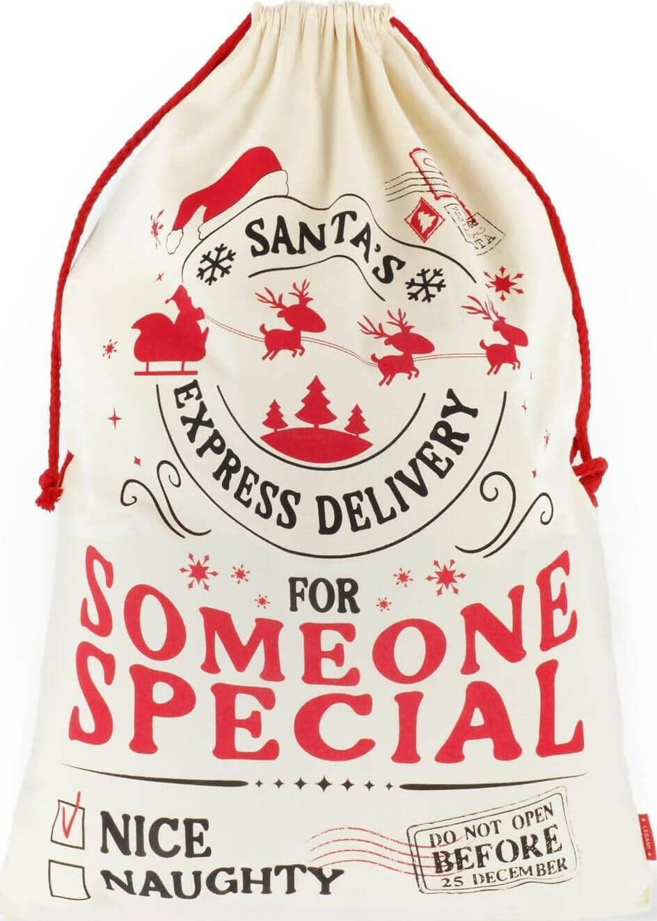 Legami-Sacco-Per-Regali-Di-Babbo-Natale-Santa's-Coming-To-Town-Sacco-Regali-Natale-In-Cotone-50x70cm