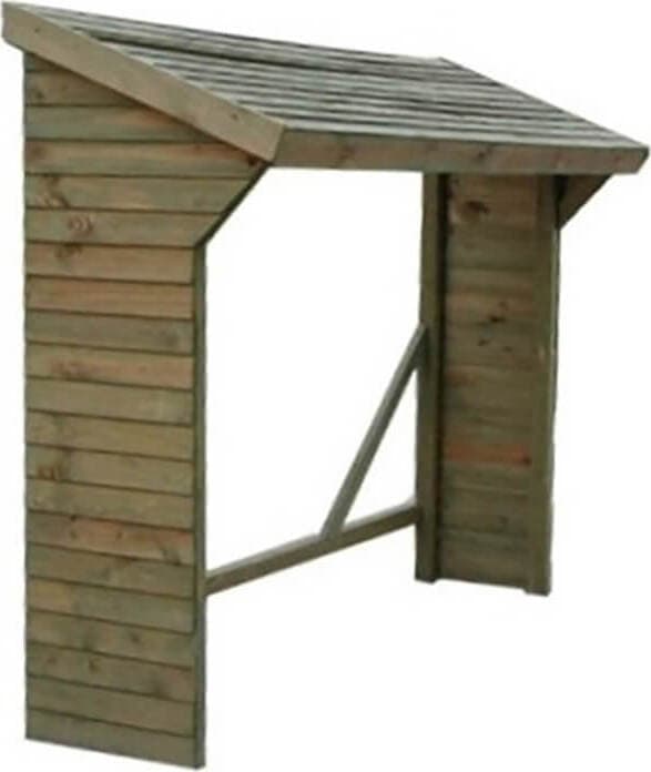 Legnaia da giardino in legno di pino impregnato in autoclave 217x80x155/180 Marrone