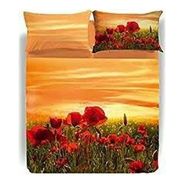 Lenzuolo Papaveri Matrimoniale Casa e cucina/Tessili per la casa/Biancheria da letto/Lenzuola e federe/Set di lenzuola e federe Biancheria Arredo Home - Nola, Commerciovirtuoso.it