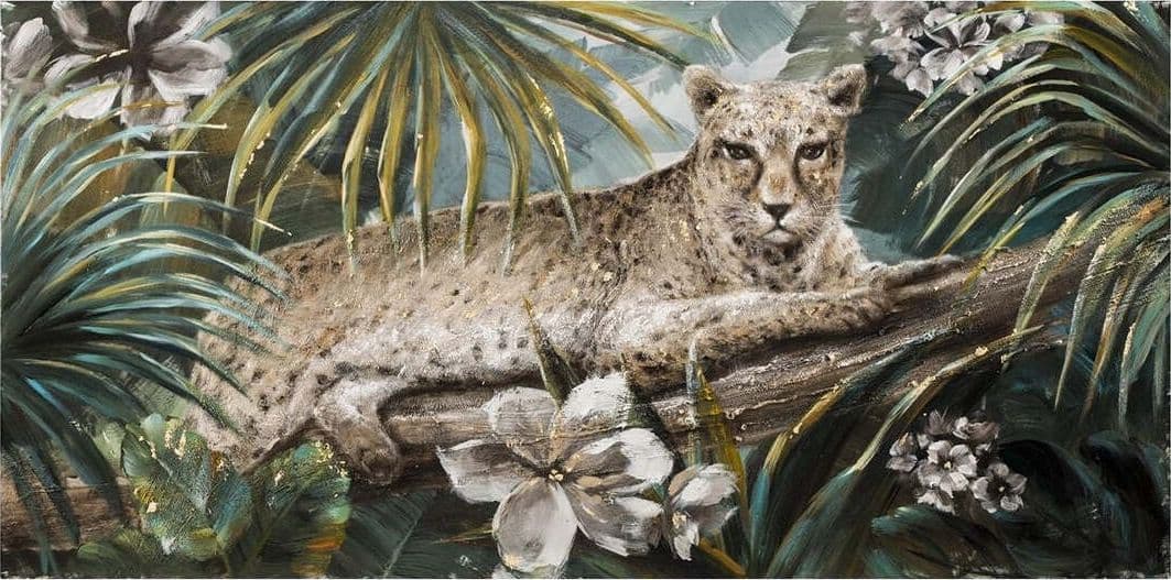 Leopard 140x70 Cm Dipinto A Mano Su Pregiata Tela Di Cotone Casa e cucina/Decorazioni per interni/Arte/Dipinti Loft Uno di Casa - Catania, Commerciovirtuoso.it
