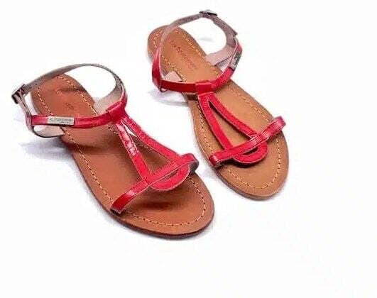 LES TROPEZIENNES Sandalo donna rosso in vernice con fondo in cuoio in Sandali moda Calzature Durello - Agna, commercioVirtuoso.it