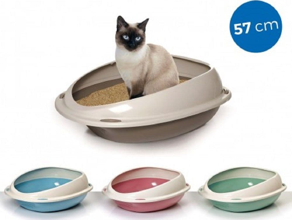 LETTIERA SCOPERTA PER GATTI GATTO SHUTTLE CON BORDI RIALZATI SALVA SPORCO 57 CM