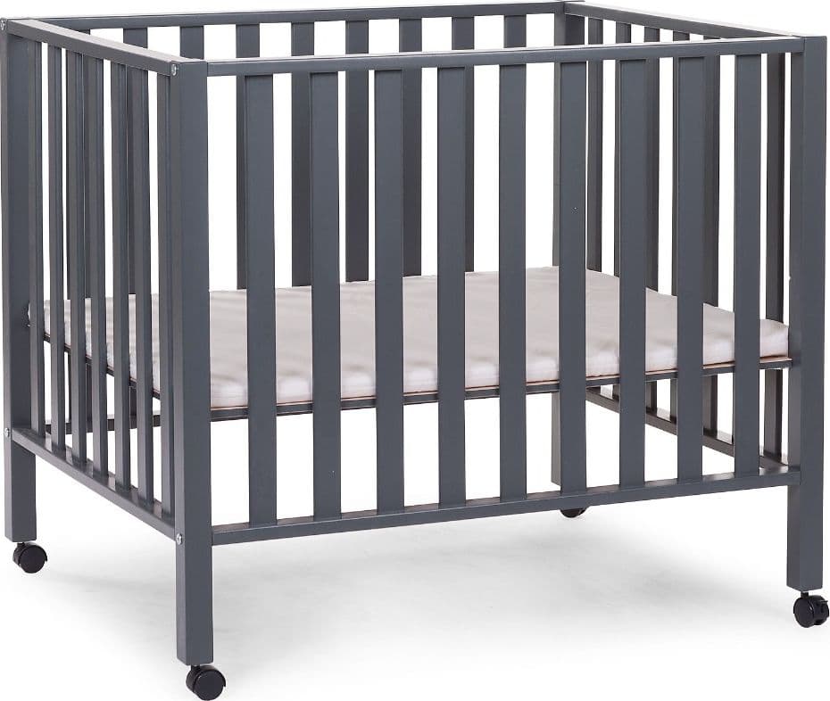Lettino-Culla-con-Ruote---98-x-78-x-80-cm---Antracite---Tre-Altezze