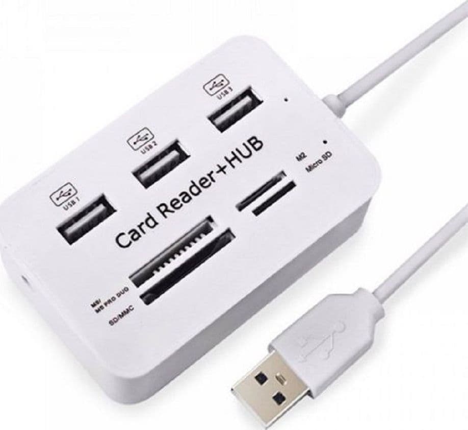 Lettore Di Schede Carte + Hub Usb 2.0 3 Porte Usb Slot Ms Sd Mmc Tf M2 Q-h02 Elettronica/Informatica/Accessori/USB Hub Trade Shop italia - Napoli, Commerciovirtuoso.it