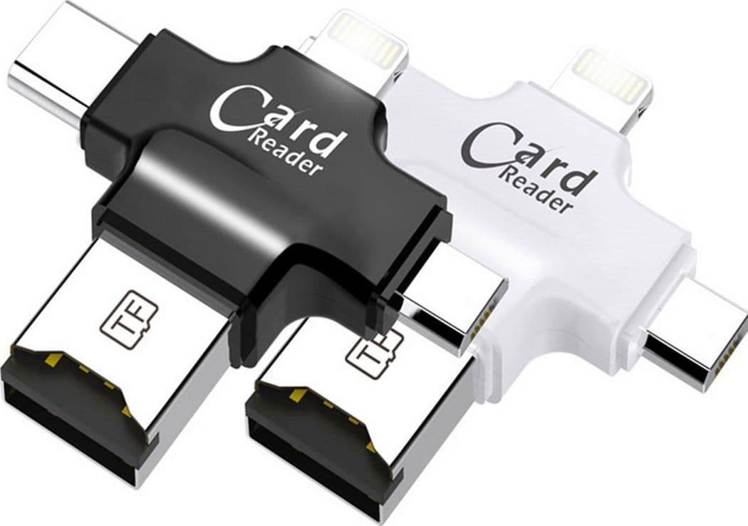 Lettore Schede 4 In 1 Microsd Android Ios Windows Pc Card Reader Fat32 Bianco Elettronica/Informatica/Accessori/Accessori per schede di memoria/Lettori schede di memoria esterni Trade Shop italia - Napoli, Commerciovirtuoso.it
