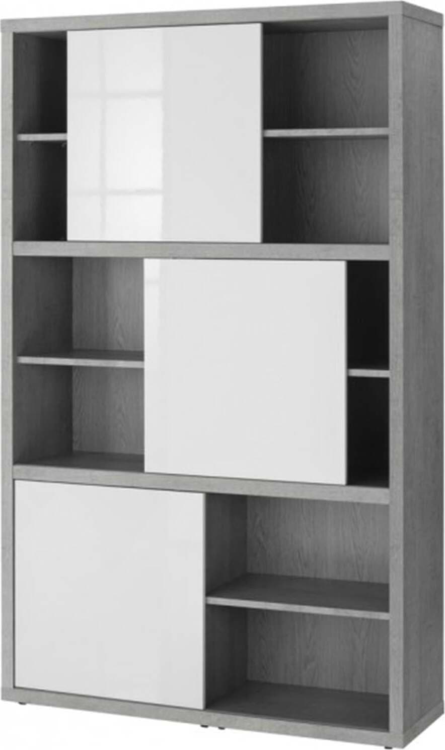 Libreria 12 vani in legno cemento ante scorrevoli da ufficio arredamento interno h 195 cm Casa e cucina/Arredamento/Studio/Mobiletti e credenze/Librerie Decor Space - Altamura, Commerciovirtuoso.it
