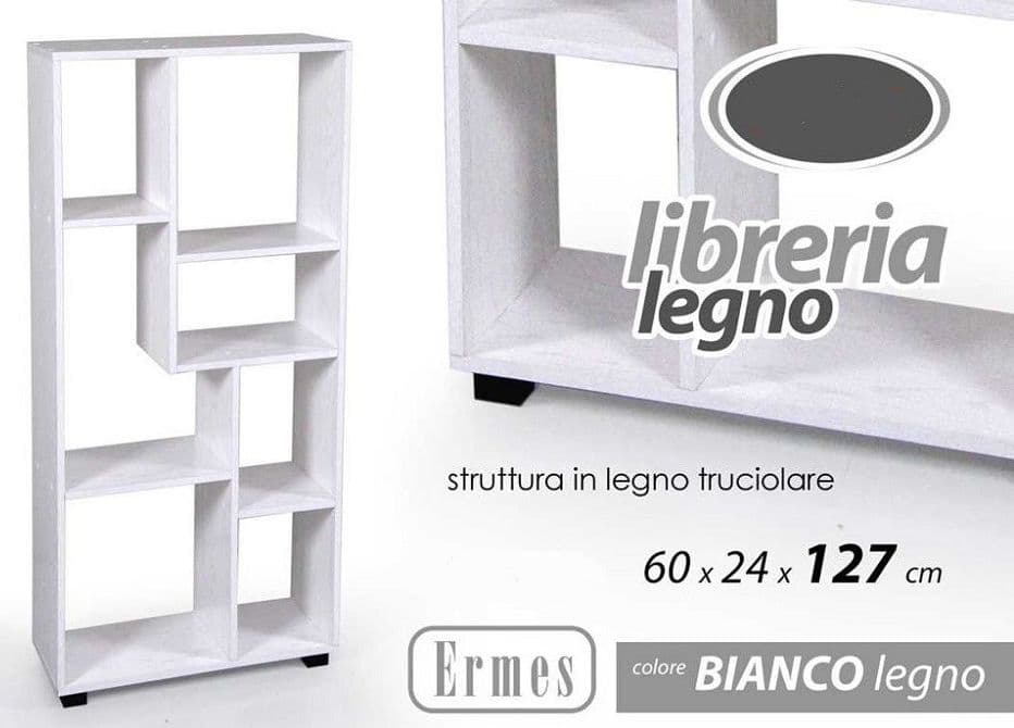 Libreria H127x60x24 Cm Ripiani In Legno Bianco Striato Mobile Scaffale 750892 Casa e cucina/Arredamento/Soggiorno/Librerie Trade Shop italia - Napoli, Commerciovirtuoso.it