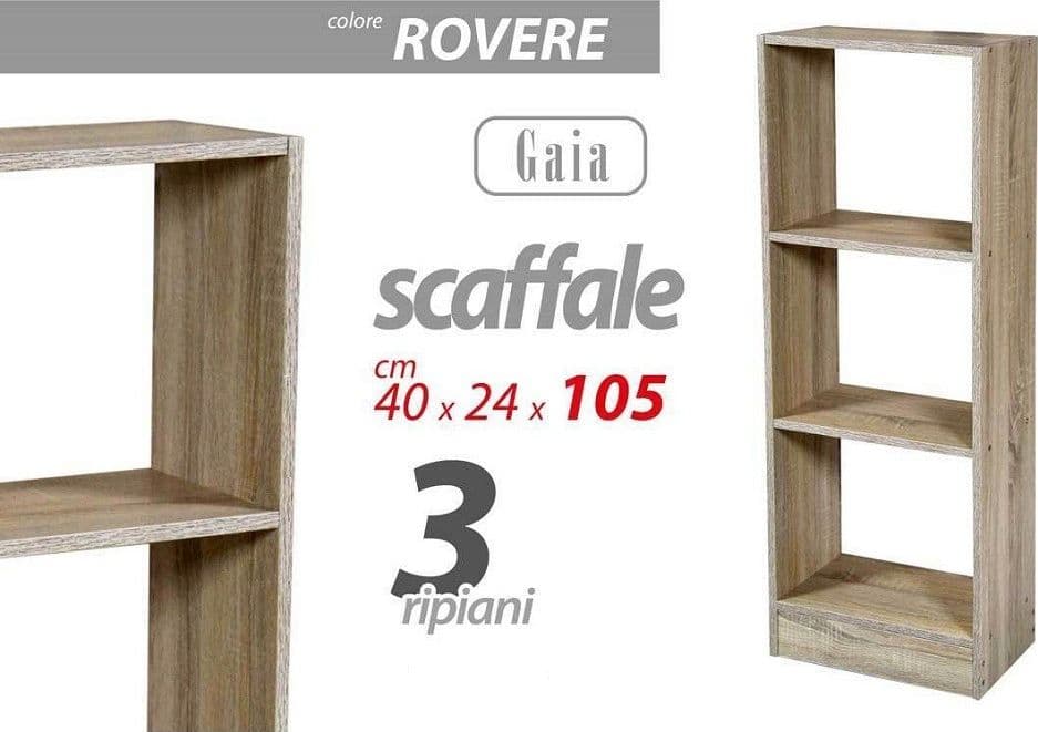 Libreria Scaffale 3 Ripiani 105x40x24 Cm Mensole In Legno Rovere Moderno 769672 Casa e cucina/Arredamento/Soggiorno/Librerie Trade Shop italia - Napoli, Commerciovirtuoso.it