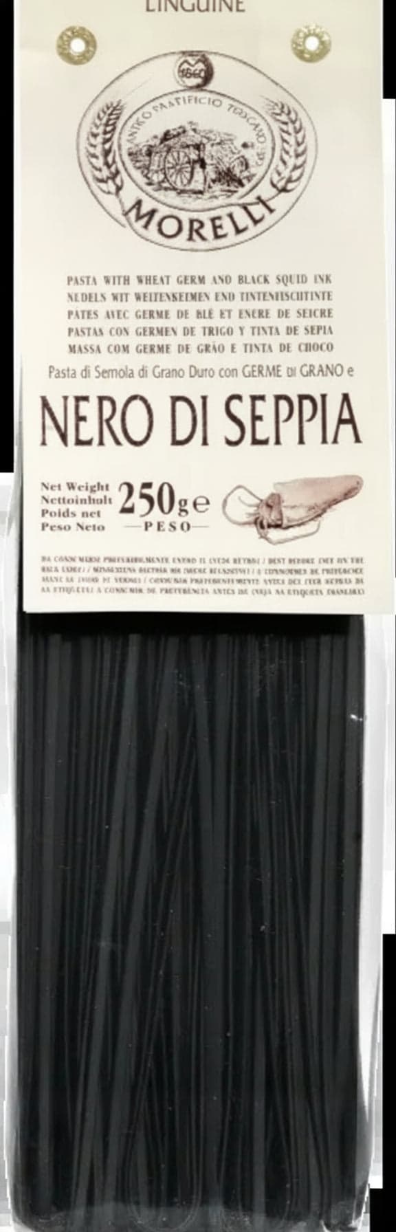 Linguine al nero di seppia - 250 gr - Pastificio Morelli in Pasta lunga La Pasta Gourmet.it - Olgiate Comasco, commercioVirtuoso.it