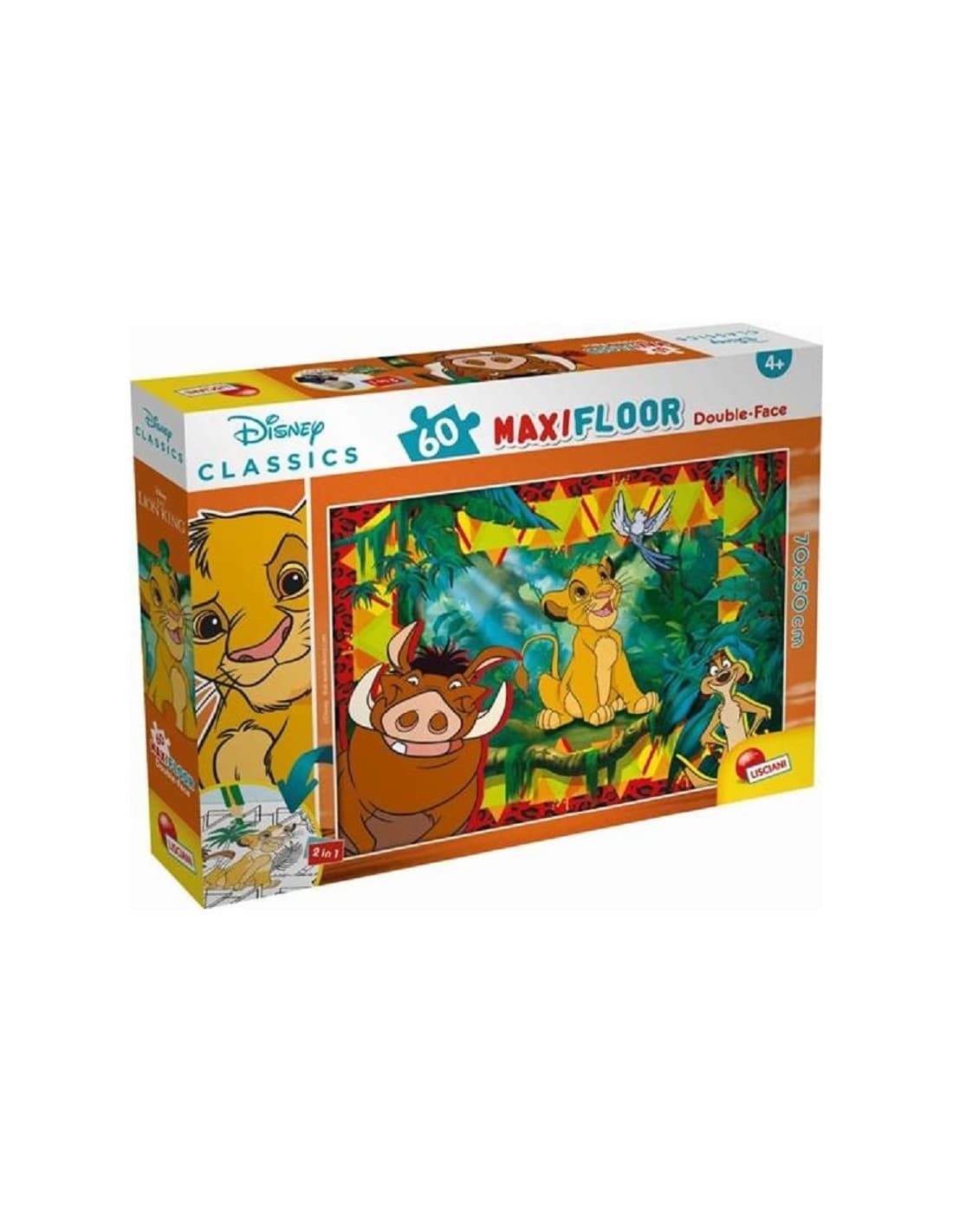 Lisciani-Giochi-Puzzle-Re-Leone-Double-Face-Supermaxi-60-Pezzi