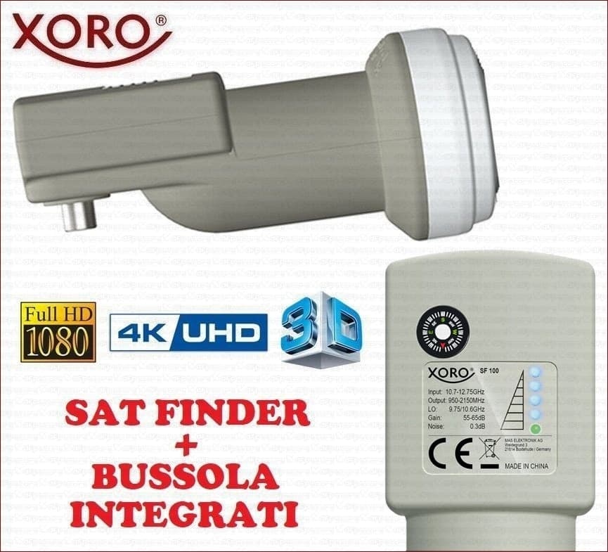 LNB-Single-XORO-SF-100-con-Sat-Finder-e-Bussola-integrati
