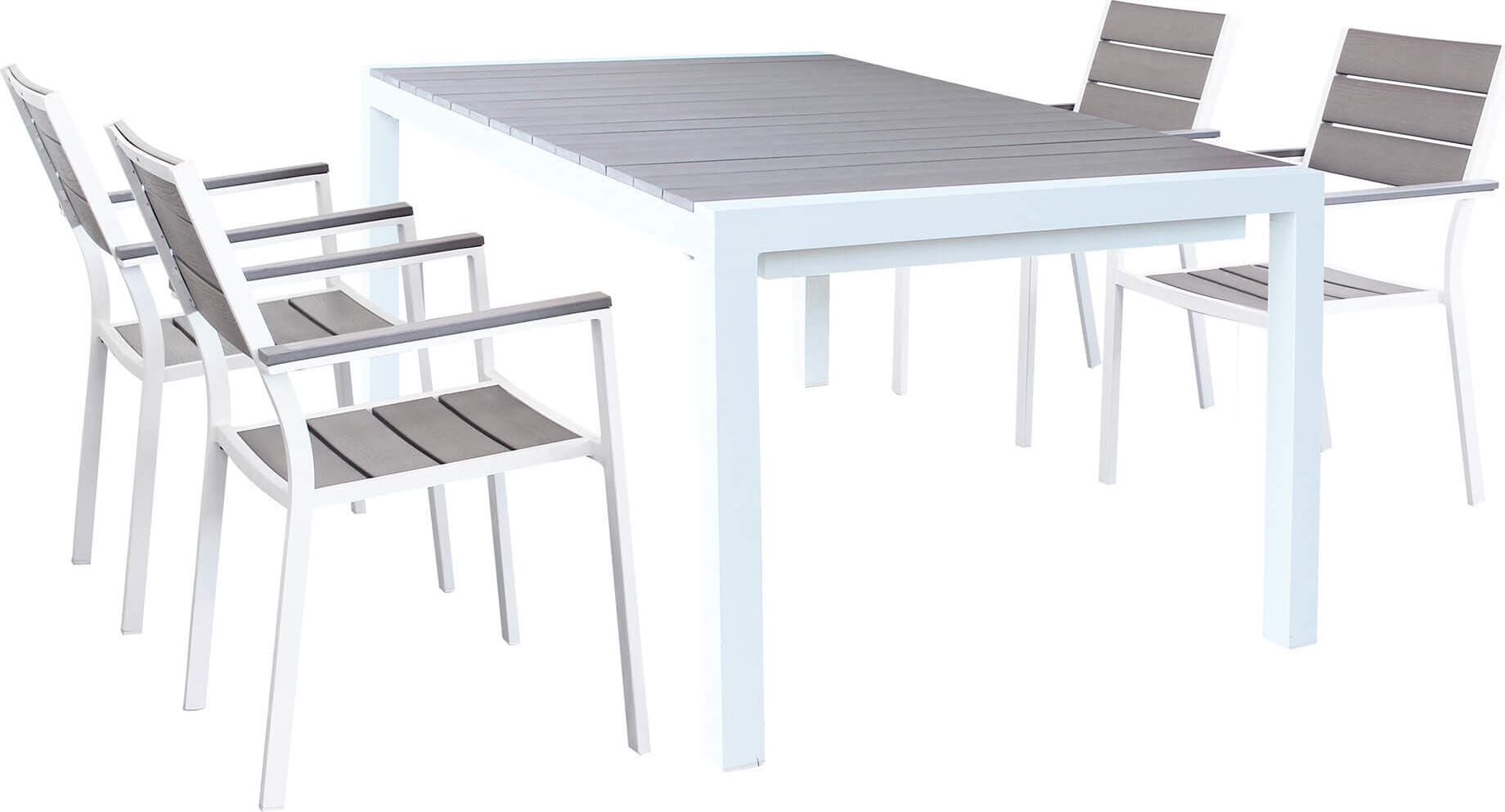 LOIS---set-tavolo-in-alluminio-cm-162/242x100x74-h-con-4-sedute-Bianco-Milani-Home