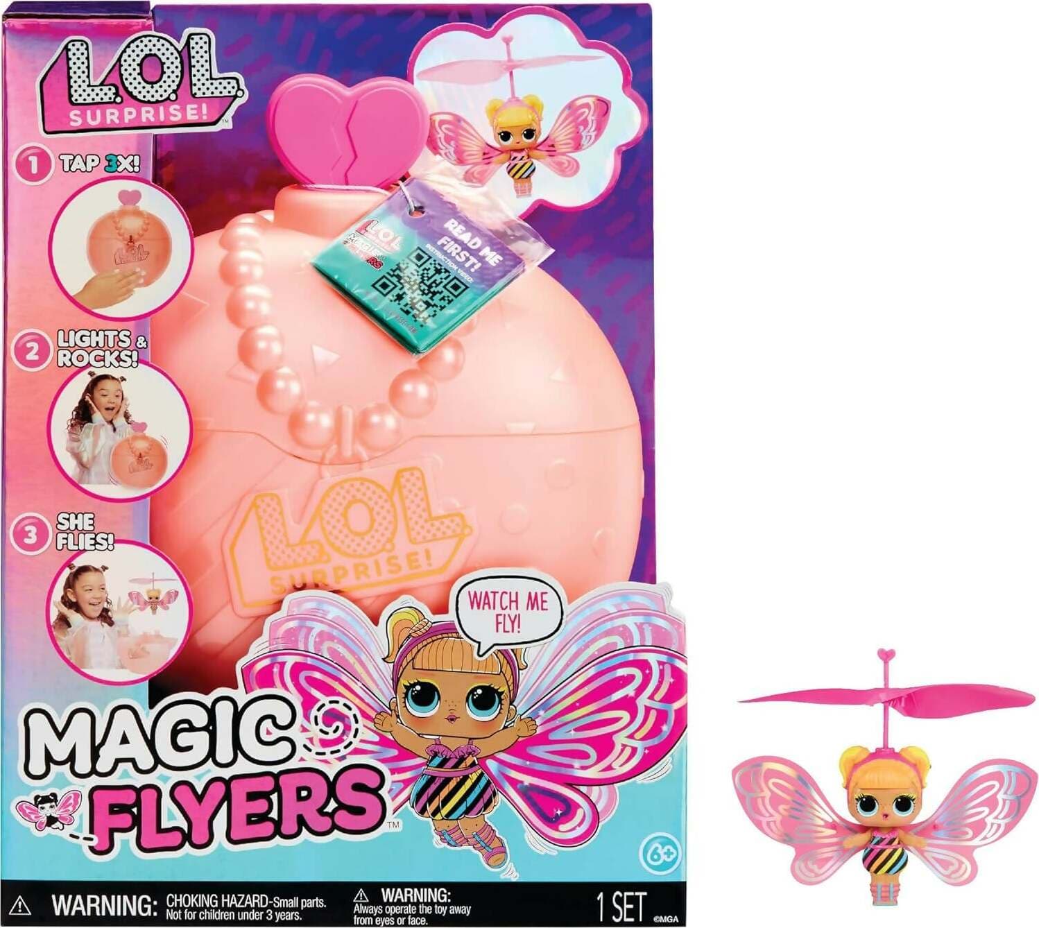 Lol-Surprise-Magic-Flyers-Flutter-Star-Lol-Surprise-Magic-Flyers---Flutter-Star---Bambola-Volante-Guidata-A-Mano-Età:-6+-Anni-Mga