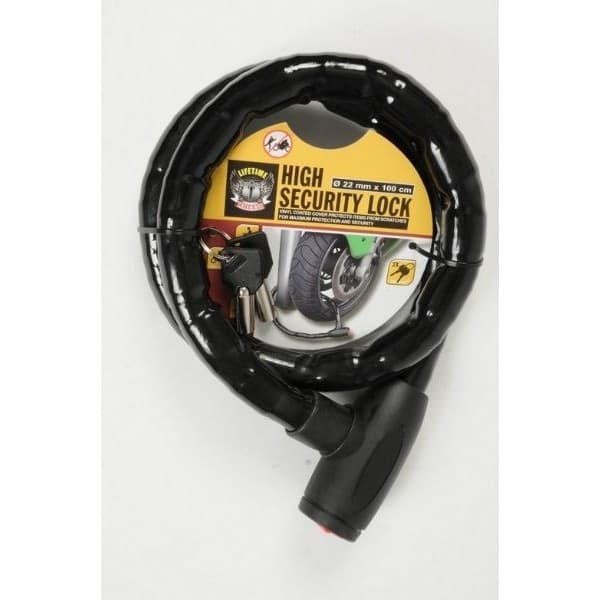 LUCCHETTO PER MOTO SCOOTER E BICILETTA 1 METRO 22 MM NERO Auto e Moto/Accessori per auto/Dispositivi antifurto di bloccaggio Trade Shop italia - Napoli, Commerciovirtuoso.it