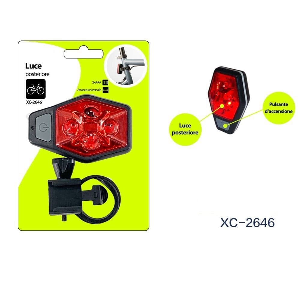 Luce Posteriore Bici Bicicletta Attacco Universale Pulsante Accensione Xc-2646 Sport e Tempo Libero > Ciclismo > Luci per Bici > Sport Trade Shop italia - Napoli, Commerciovirtuoso.it