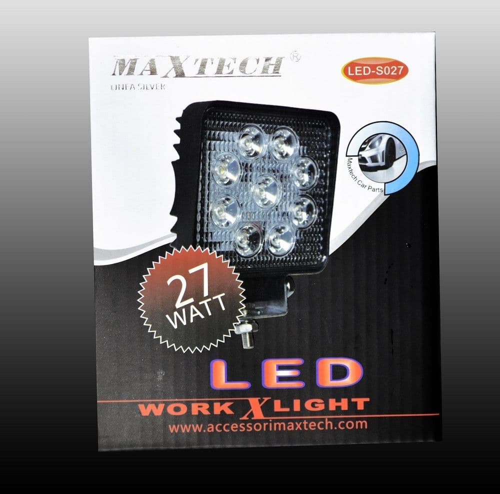 Luci Di Lavoro 27w A Led Da Faro Quadrato Per Auto Fuoristrada Maxtech Led-s027 Auto e Moto/Attrezzi per veicoli/Attrezzi per diagnostica test e misurazione/Lampade di ispezione Trade Shop italia - Napoli, Commerciovirtuoso.it