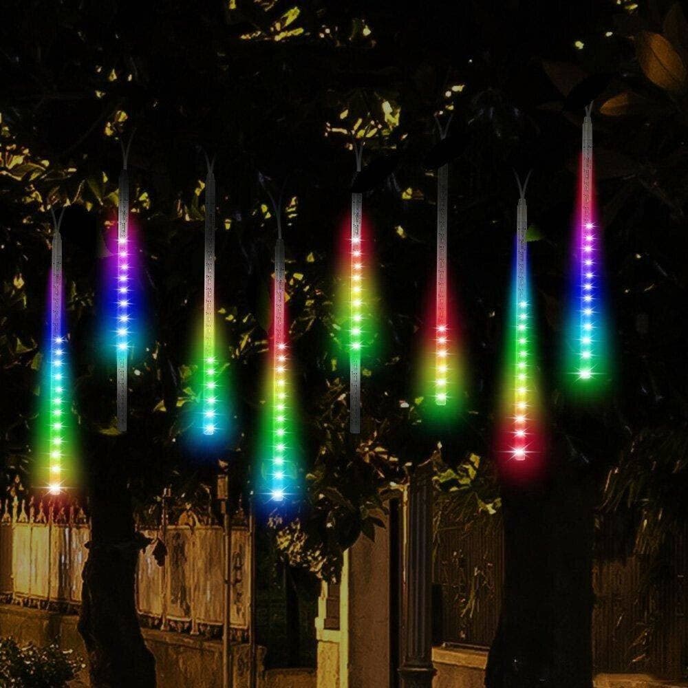 Luci Di Natale Da Esterno Natalizie Led Effetto Pioggia Stella Cadente Multicolor in Catene luminose per esterni Trade Shop italia - Napoli, commercioVirtuoso.it