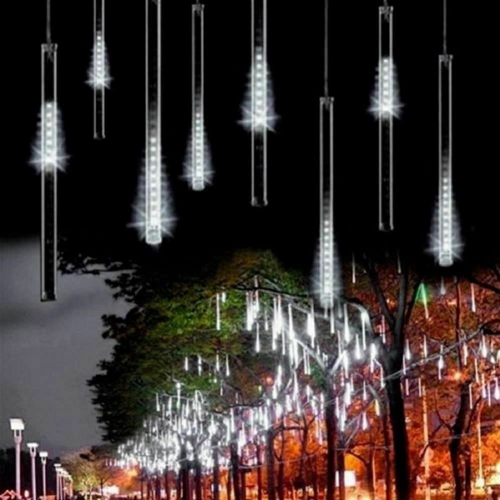 Luci Di Natale Esterno Natalizi Led Effetto Pioggia Stella Cadente Bianco Freddo in Catene luminose per esterni Trade Shop italia - Napoli, commercioVirtuoso.it
