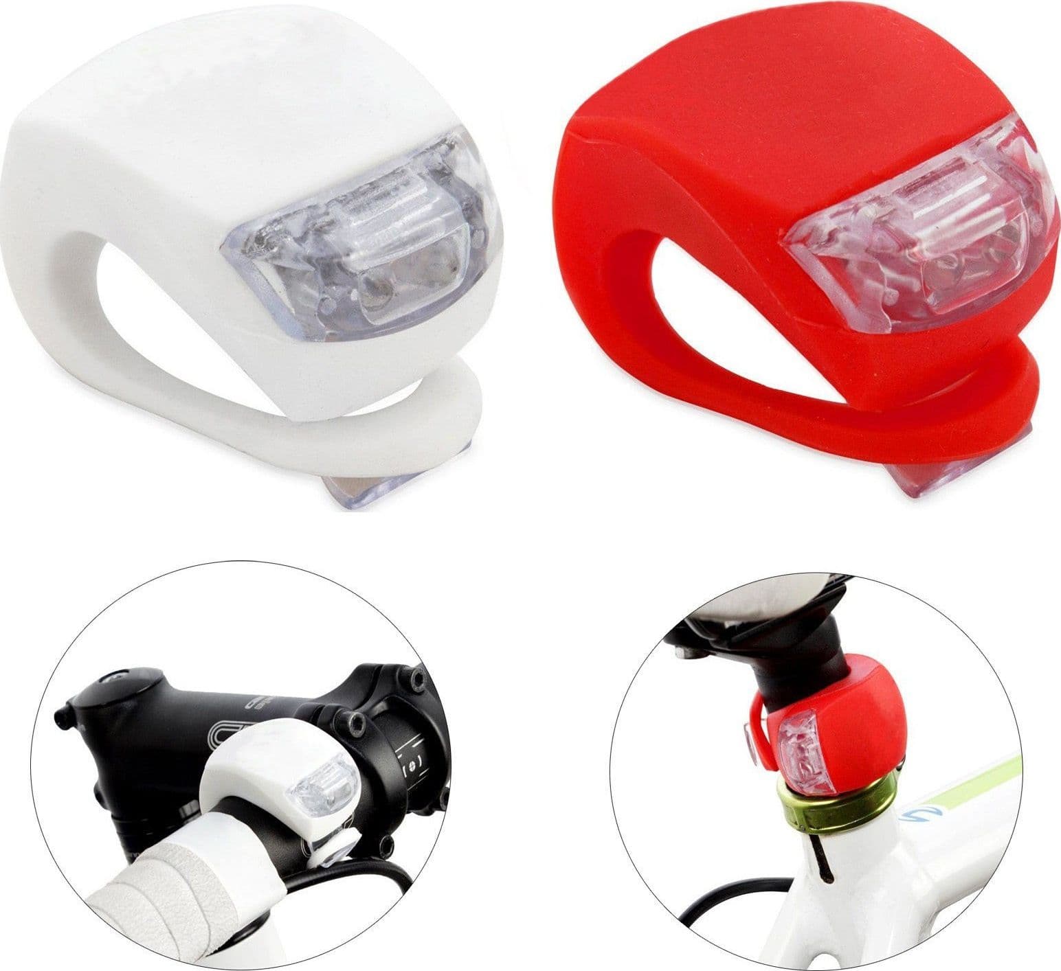 LUCI DI SICUREZZA ANTERIORE POSTERIORE LED BICICLETTA LAMPEGGIANTE INTERMITTENTE
