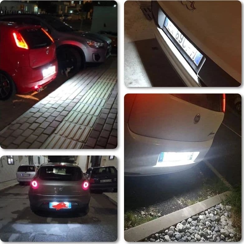 LUCE LED TARGA T10 5SMD PER FIAT PUNTO 188 CANBUS BIANCO FREDDO 6000K