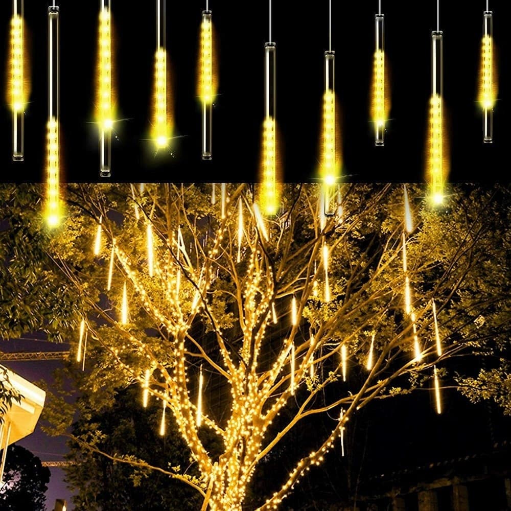 Luci Natale Da Esterno Natalizie Led Effetto Pioggia Stella Cadente Bianco Caldo in Strisce LED Trade Shop italia - Napoli, commercioVirtuoso.it