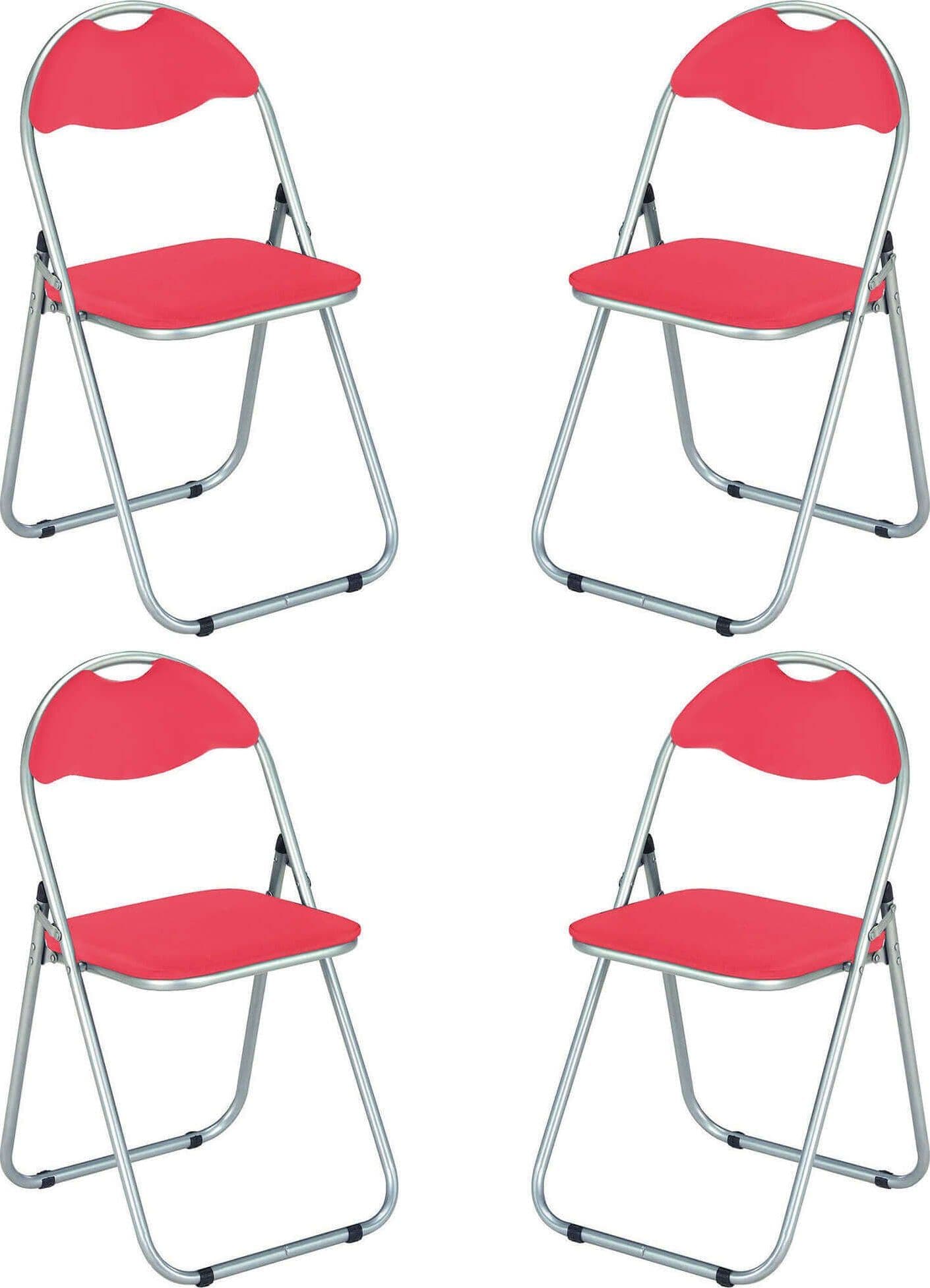 LUCIE-ROUND---Set-di-4-sedie-pieghevole-salvaspazio-Rosso-Milani-Home