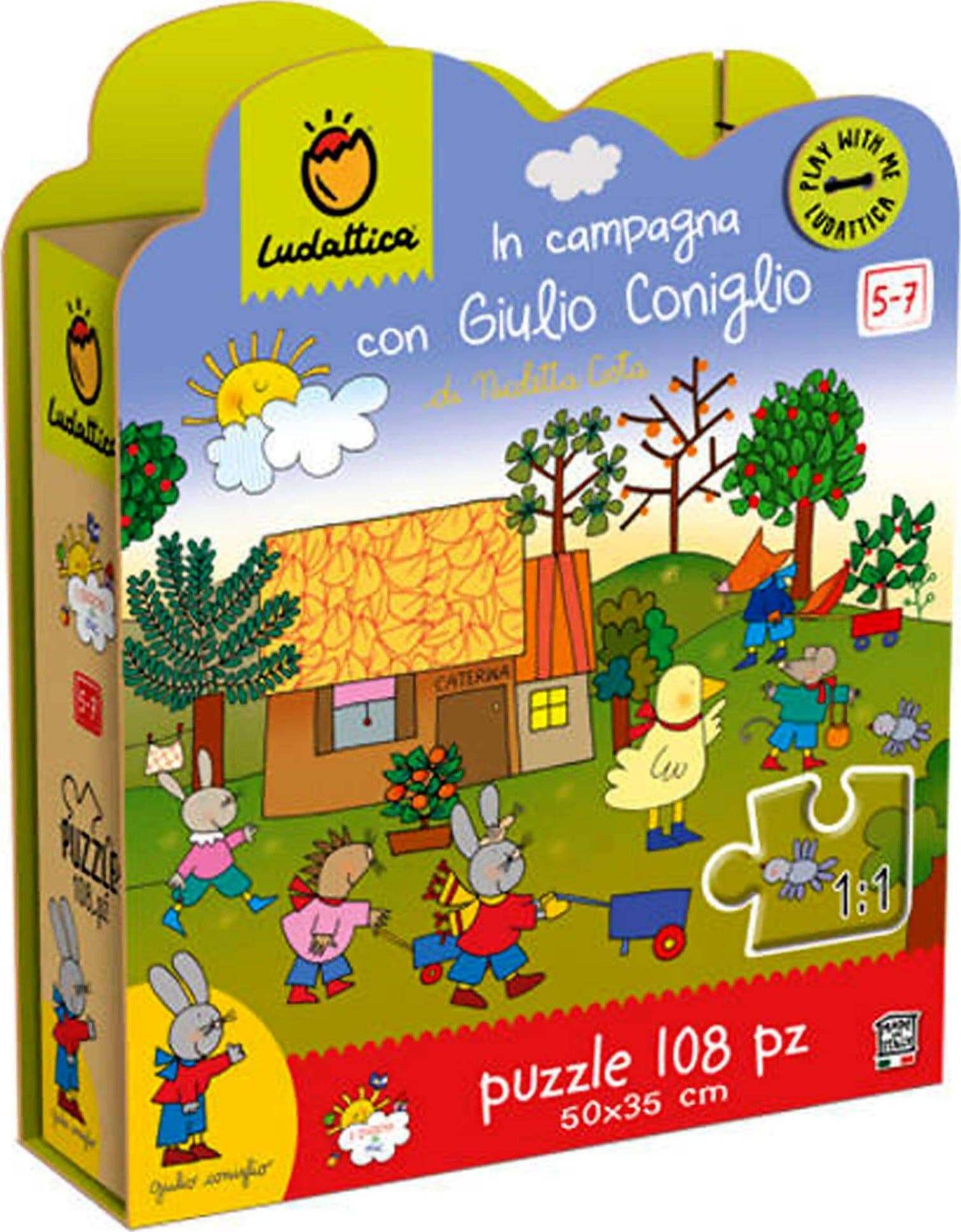 Ludattica Puzzle in Campagna Con Giulio Coniglio Puzzle Classico Bambini 5 Anni Puzzle 108pz 50x35 Cm in Puzzle classici Cartolibreria La Fenice - Spadafora, commercioVirtuoso.it