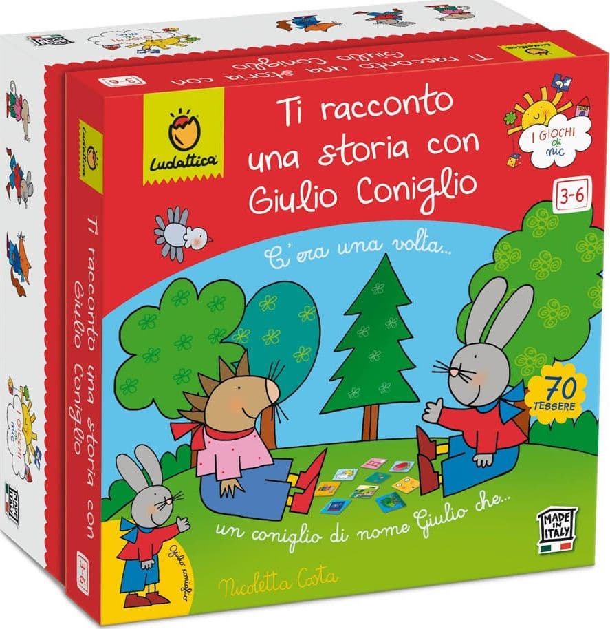 Ludattica Ti Racconto Una Storia Con Giulio Coniglio Nicoletta Costa Gioco per Bambini Racconta Storie Con Tessere 18x18x10cm in Cubi e piramidi componibili Cartolibreria La Fenice - Spadafora, commercioVirtuoso.it