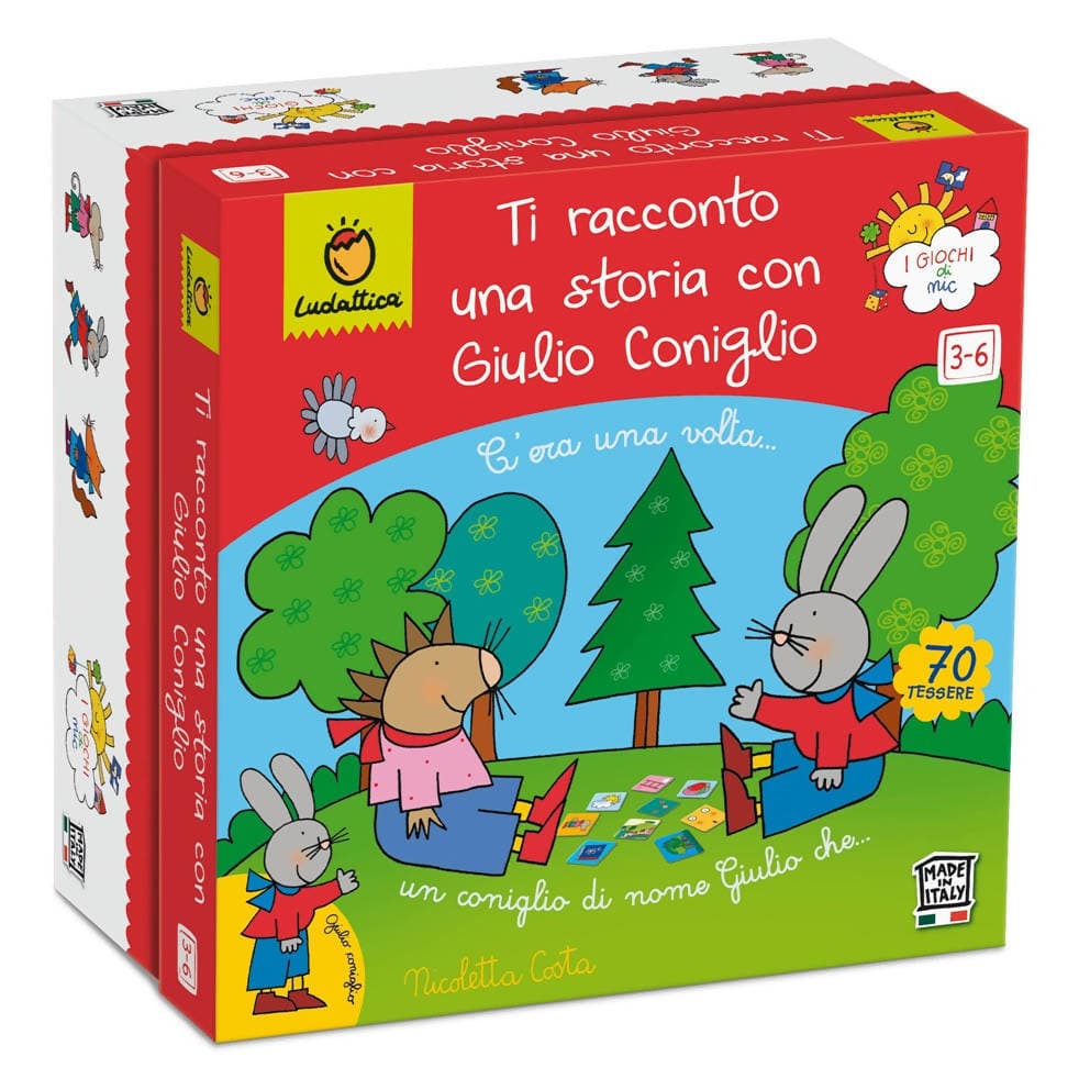 Ludattica Ti Racconto Una Storia Con Giulio Coniglio Nicoletta Costa Gioco per Bambini Racconta Storie Con Tessere 18x18x10cm in Cubi e piramidi componibili Cartolibreria La Fenice - Spadafora, commercioVirtuoso.it