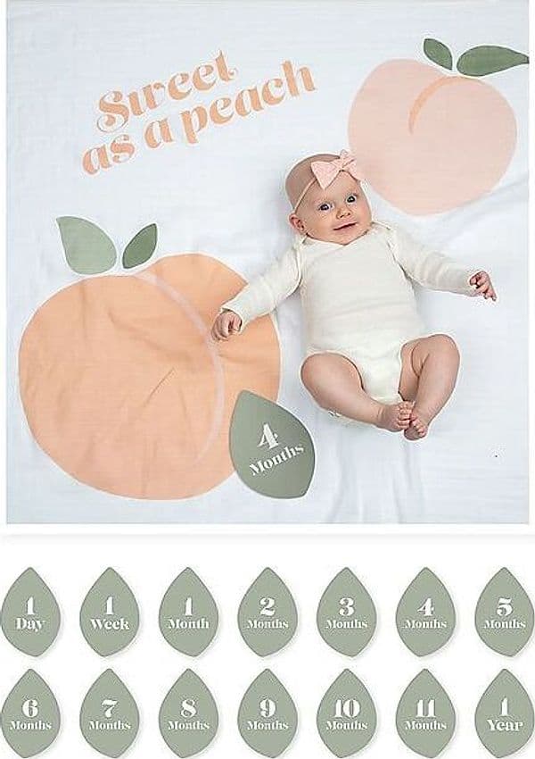 Copertina Lulujo Baby - Sweet as a Peach - in Mussola di Cotone con Kit Cards