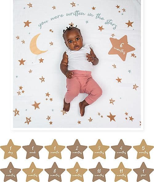 Copertina Lulujo Baby - Written in the Stars - in Mussola di Cotone con Kit Cards in Coperte La Casa Del Bebè - Napoli, commercioVirtuoso.it