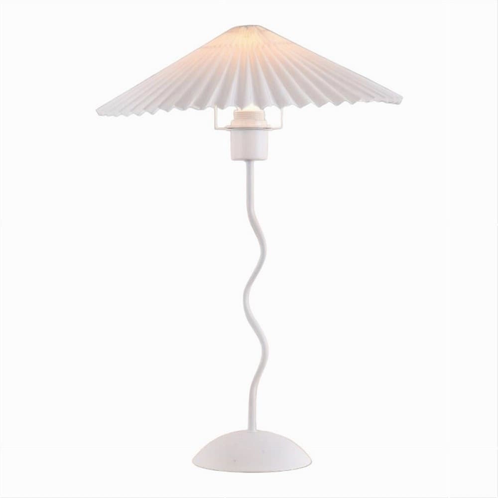LUME IN METALLO BIANCO MODERNO ABAT JOUR E27 LAMPADA TAVOLO CON INTERRUTTORE D25 in Lampade da tavolo e abat-jour Trade Shop italia - Napoli, commercioVirtuoso.it