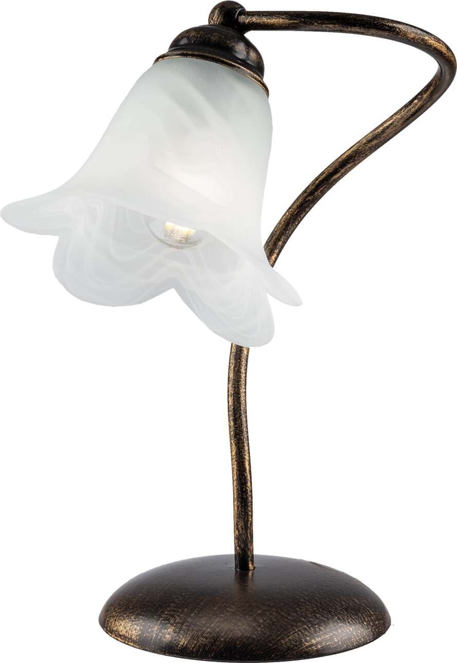 Lumetto-1-Luce-Alice-Ferro-Battuto-Marrone-E-Oro-Vetro-Bianco
