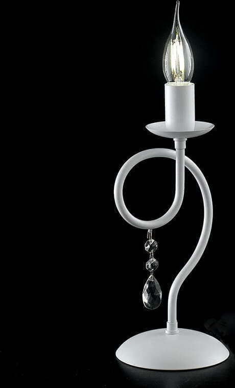 Lumetto-Classico-1-Luce-Ferro-Bianco-Shabby-e-Cristalli-Serie-Elegant