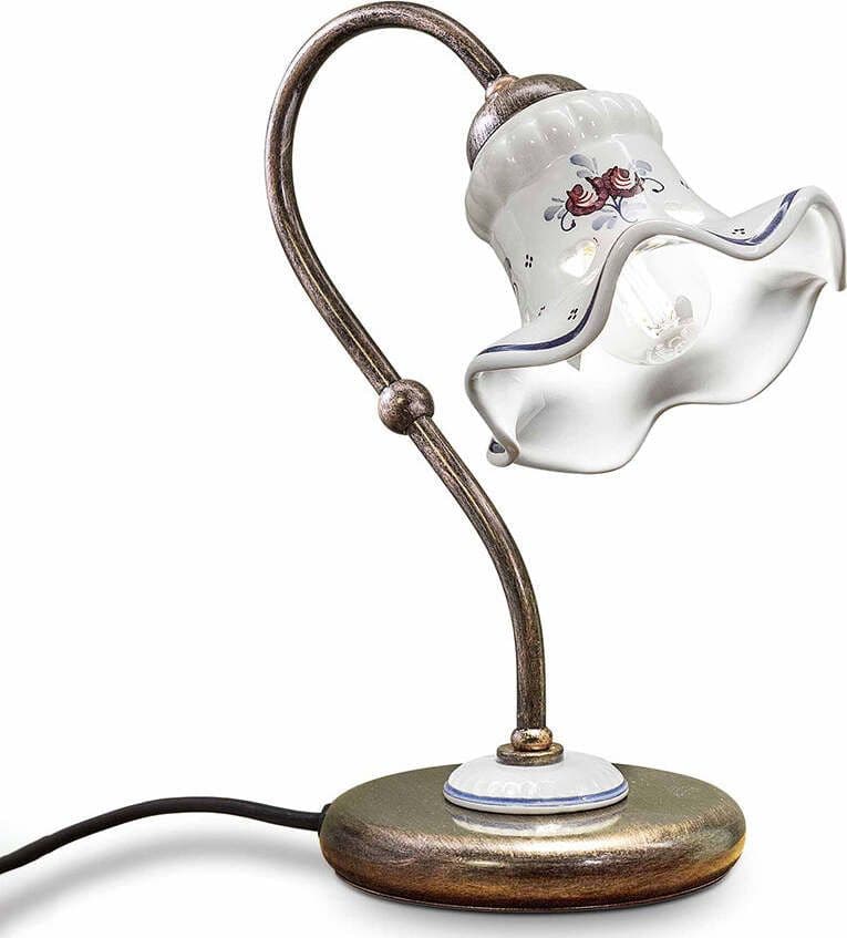 Lumetto-Classico-Chieti-Metallo-E-Ceramica-Nero-Sfumato-Rame-1-Luce-E14