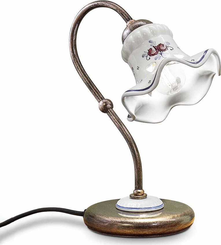 Lumetto-Classico-Chieti-Metallo-E-Ceramica-Nero-Sfumato-Rame-1-Luce-E14