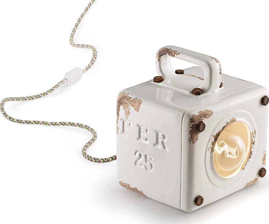 Lumetto-Vintage-Industrial-Cubica-Ferro-Ceramica-Bianco-1-Luce-E27