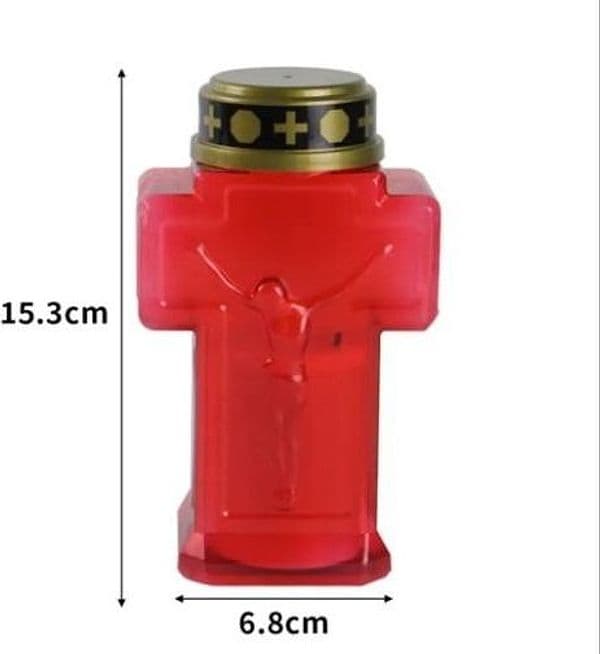 LUMINO VOTIVO CIMITERIALE A LED EFFETTO FIAMMA CON BATTERIE 2AA E INTERRUTTORE in Candele LED Fatma - Giugliano in Campania, commercioVirtuoso.it